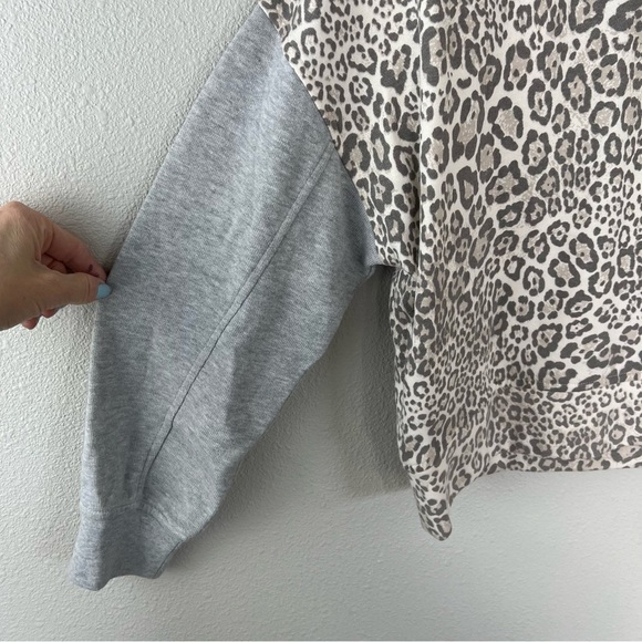 Rails Alice Mixed Grey Cheetah Print Cotton Blend Crewneck Sweatshirt Pullover - Picture 13 of 14